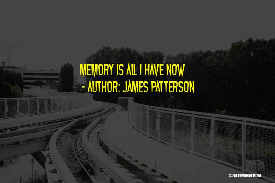 James Patterson Quotes: Memory Is All I Have Now