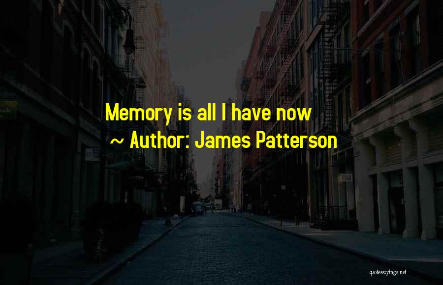 James Patterson Quotes: Memory Is All I Have Now