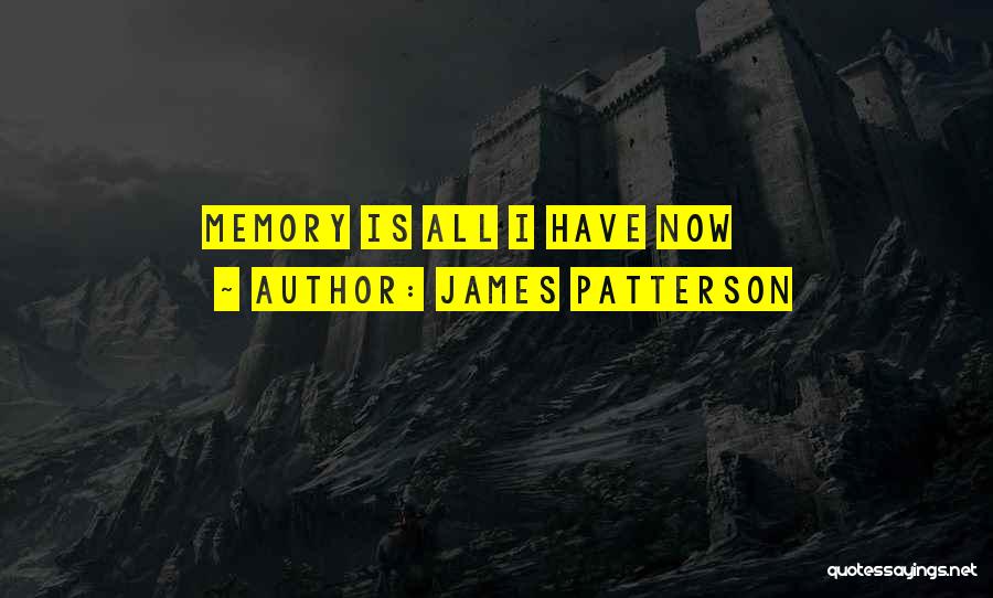 James Patterson Quotes: Memory Is All I Have Now