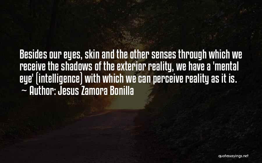 Jesus Zamora Bonilla Quotes: Besides Our Eyes, Skin And The Other Senses Through Which We Receive The Shadows Of The Exterior Reality, We Have