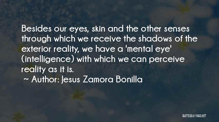 Jesus Zamora Bonilla Quotes: Besides Our Eyes, Skin And The Other Senses Through Which We Receive The Shadows Of The Exterior Reality, We Have
