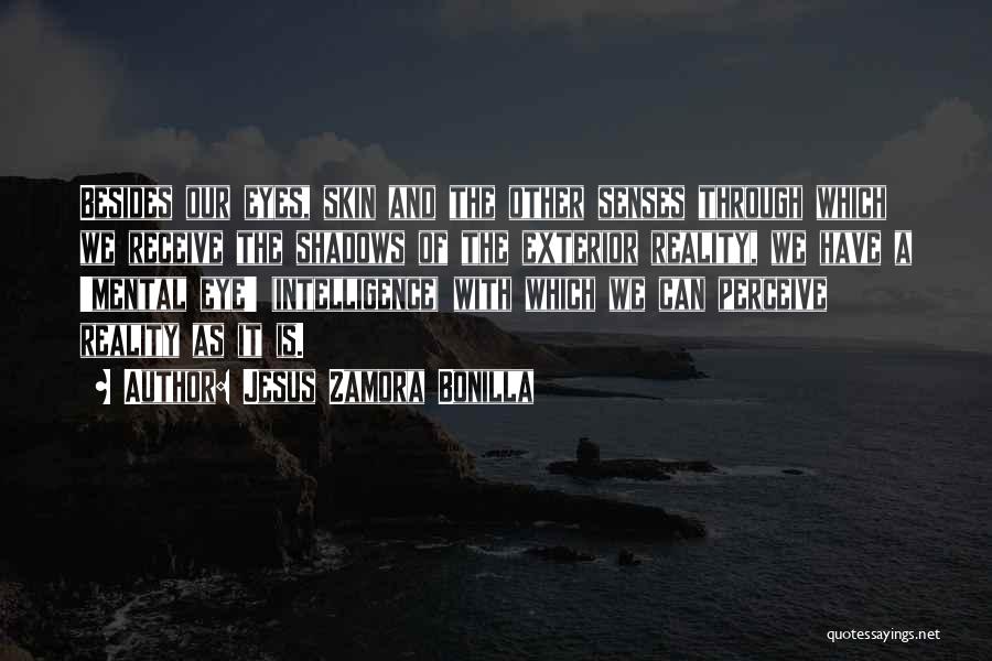 Jesus Zamora Bonilla Quotes: Besides Our Eyes, Skin And The Other Senses Through Which We Receive The Shadows Of The Exterior Reality, We Have
