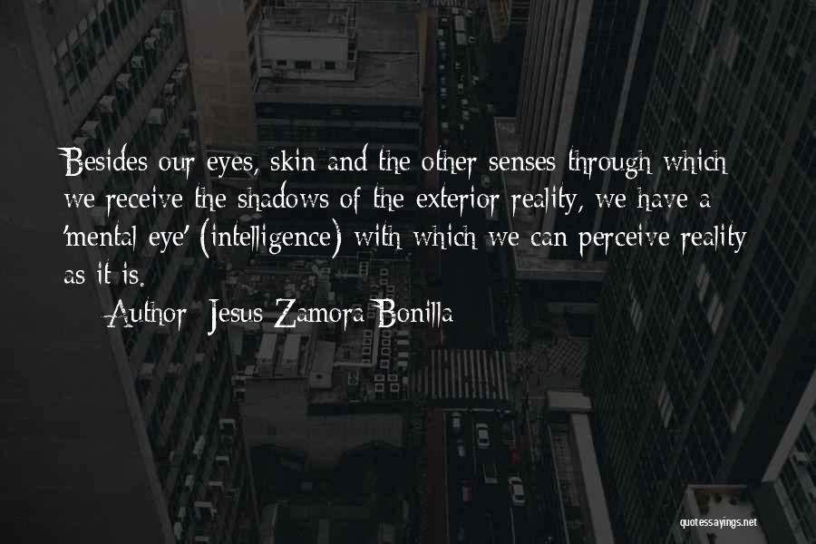Jesus Zamora Bonilla Quotes: Besides Our Eyes, Skin And The Other Senses Through Which We Receive The Shadows Of The Exterior Reality, We Have