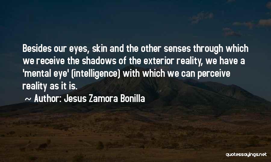 Jesus Zamora Bonilla Quotes: Besides Our Eyes, Skin And The Other Senses Through Which We Receive The Shadows Of The Exterior Reality, We Have
