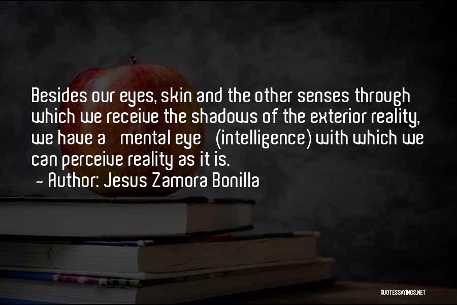Jesus Zamora Bonilla Quotes: Besides Our Eyes, Skin And The Other Senses Through Which We Receive The Shadows Of The Exterior Reality, We Have