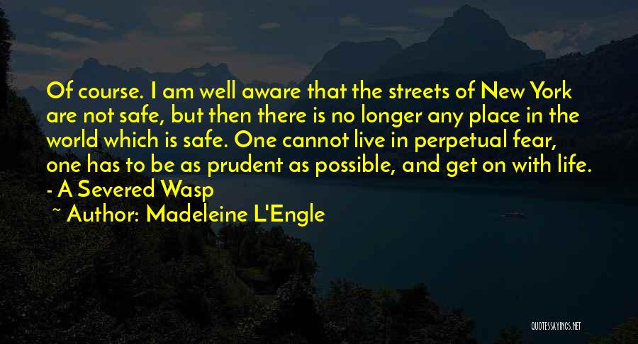 Madeleine L'Engle Quotes: Of Course. I Am Well Aware That The Streets Of New York Are Not Safe, But Then There Is No