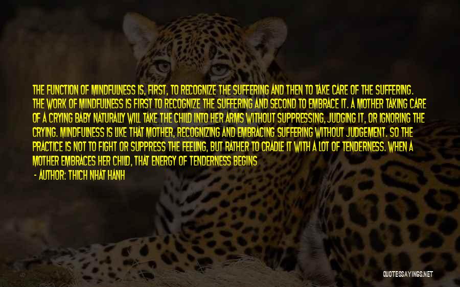 Thich Nhat Hanh Quotes: The Function Of Mindfulness Is, First, To Recognize The Suffering And Then To Take Care Of The Suffering. The Work