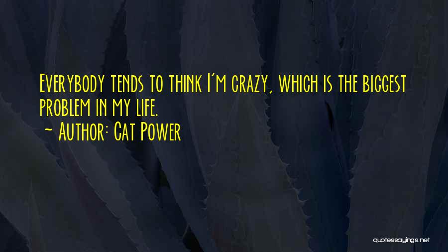 Cat Power Quotes: Everybody Tends To Think I'm Crazy, Which Is The Biggest Problem In My Life.