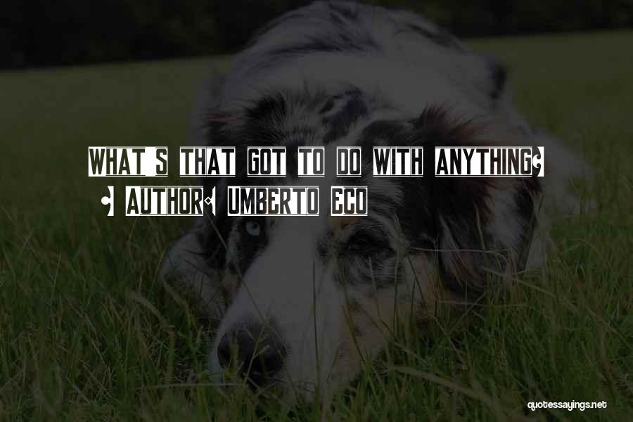 Umberto Eco Quotes: What's That Got To Do With Anything?