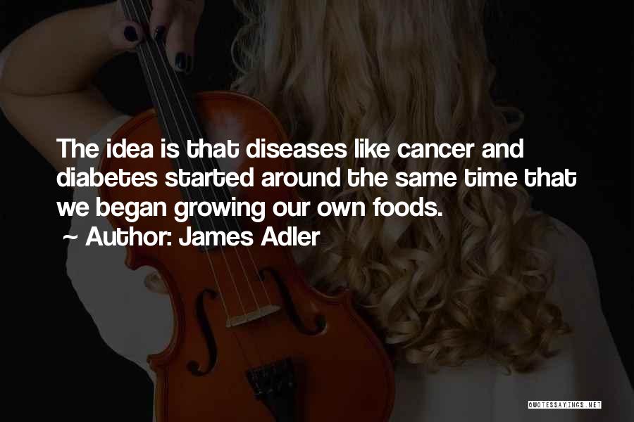 James Adler Quotes: The Idea Is That Diseases Like Cancer And Diabetes Started Around The Same Time That We Began Growing Our Own