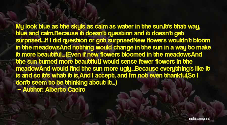 Alberto Caeiro Quotes: My Look Blue As The Skyis As Calm As Water In The Sun.it's That Way, Blue And Calm,because It Doesn't