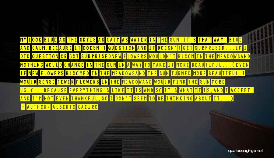 Alberto Caeiro Quotes: My Look Blue As The Skyis As Calm As Water In The Sun.it's That Way, Blue And Calm,because It Doesn't