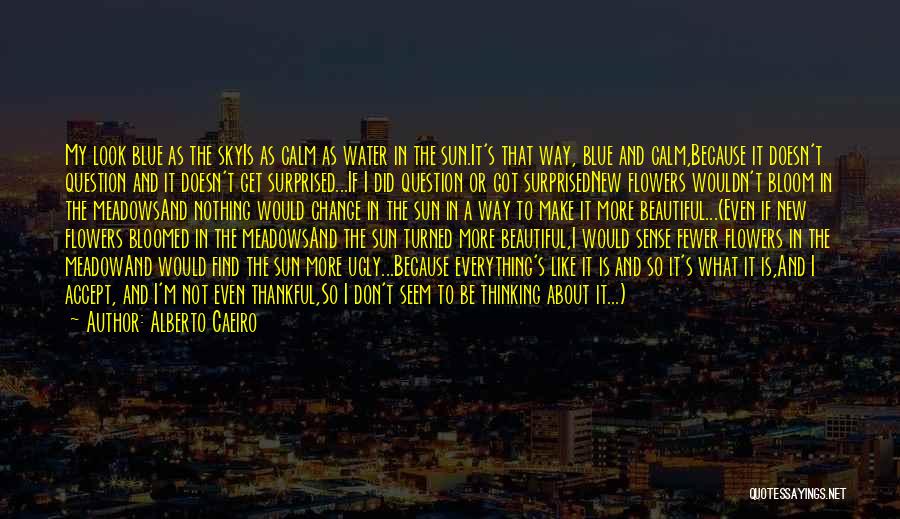 Alberto Caeiro Quotes: My Look Blue As The Skyis As Calm As Water In The Sun.it's That Way, Blue And Calm,because It Doesn't