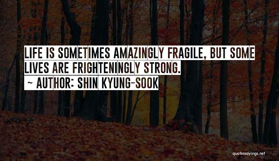 Shin Kyung-sook Quotes: Life Is Sometimes Amazingly Fragile, But Some Lives Are Frighteningly Strong.