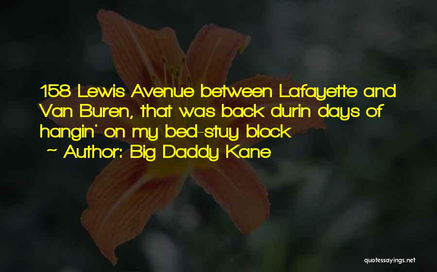 Big Daddy Kane Quotes: 158 Lewis Avenue Between Lafayette And Van Buren, That Was Back Durin Days Of Hangin' On My Bed-stuy Block