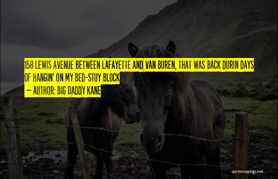 Big Daddy Kane Quotes: 158 Lewis Avenue Between Lafayette And Van Buren, That Was Back Durin Days Of Hangin' On My Bed-stuy Block