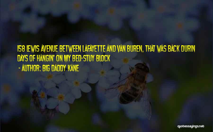 Big Daddy Kane Quotes: 158 Lewis Avenue Between Lafayette And Van Buren, That Was Back Durin Days Of Hangin' On My Bed-stuy Block