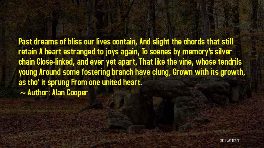 Alan Cooper Quotes: Past Dreams Of Bliss Our Lives Contain, And Slight The Chords That Still Retain A Heart Estranged To Joys Again,