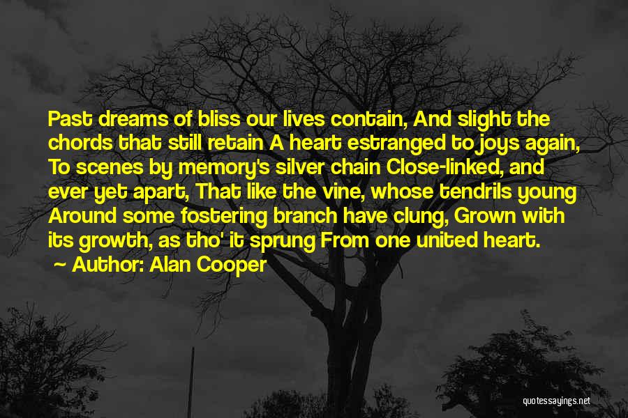 Alan Cooper Quotes: Past Dreams Of Bliss Our Lives Contain, And Slight The Chords That Still Retain A Heart Estranged To Joys Again,