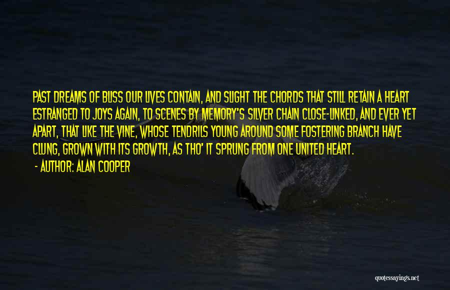 Alan Cooper Quotes: Past Dreams Of Bliss Our Lives Contain, And Slight The Chords That Still Retain A Heart Estranged To Joys Again,