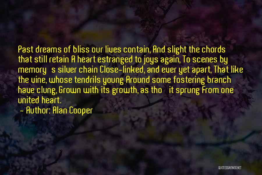 Alan Cooper Quotes: Past Dreams Of Bliss Our Lives Contain, And Slight The Chords That Still Retain A Heart Estranged To Joys Again,