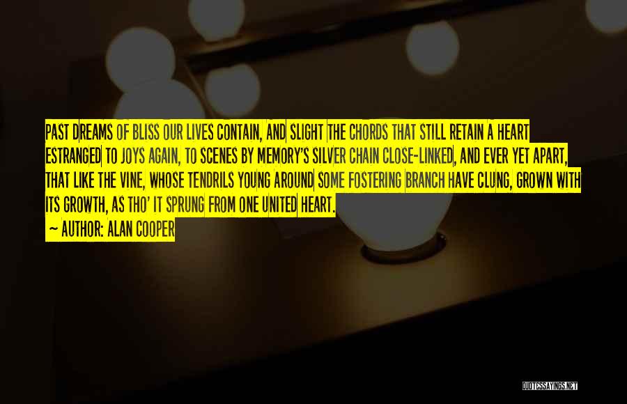 Alan Cooper Quotes: Past Dreams Of Bliss Our Lives Contain, And Slight The Chords That Still Retain A Heart Estranged To Joys Again,