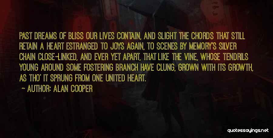 Alan Cooper Quotes: Past Dreams Of Bliss Our Lives Contain, And Slight The Chords That Still Retain A Heart Estranged To Joys Again,