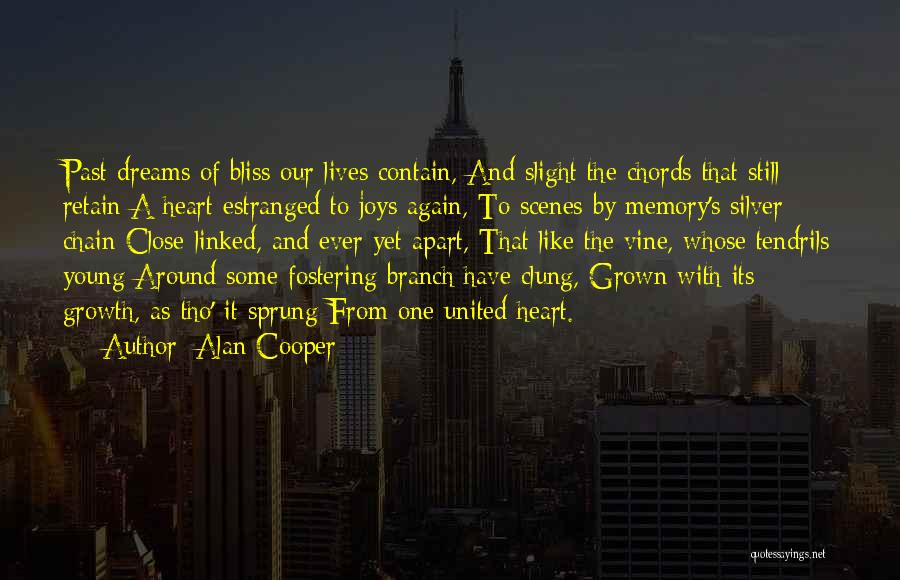 Alan Cooper Quotes: Past Dreams Of Bliss Our Lives Contain, And Slight The Chords That Still Retain A Heart Estranged To Joys Again,