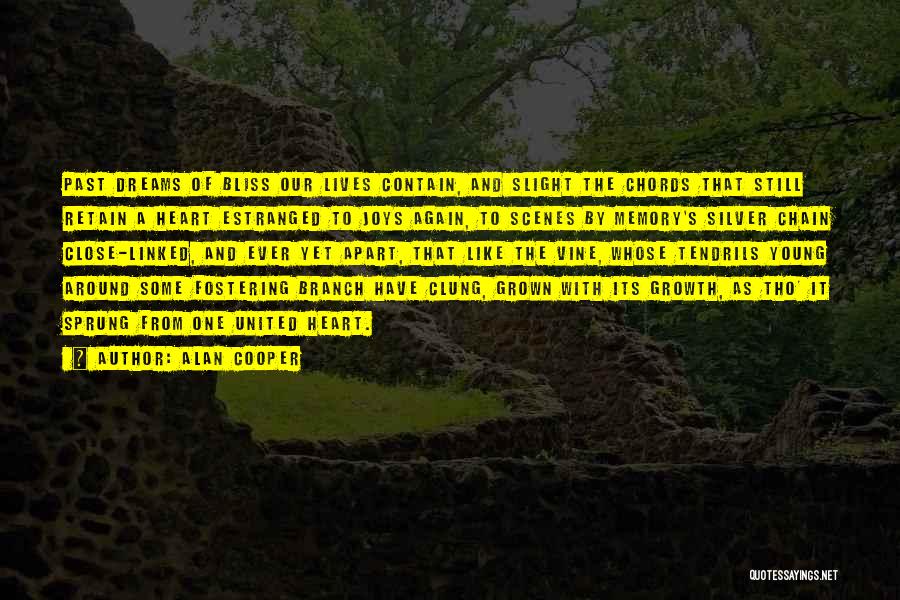 Alan Cooper Quotes: Past Dreams Of Bliss Our Lives Contain, And Slight The Chords That Still Retain A Heart Estranged To Joys Again,