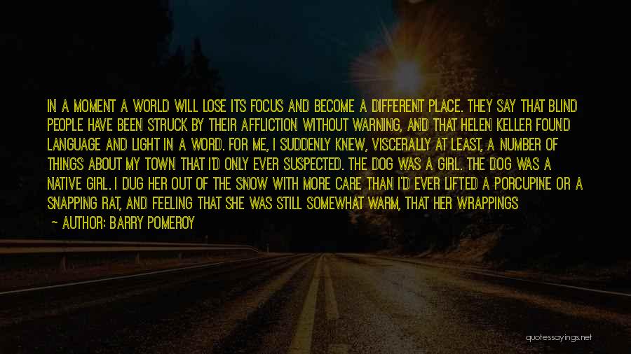 Barry Pomeroy Quotes: In A Moment A World Will Lose Its Focus And Become A Different Place. They Say That Blind People Have