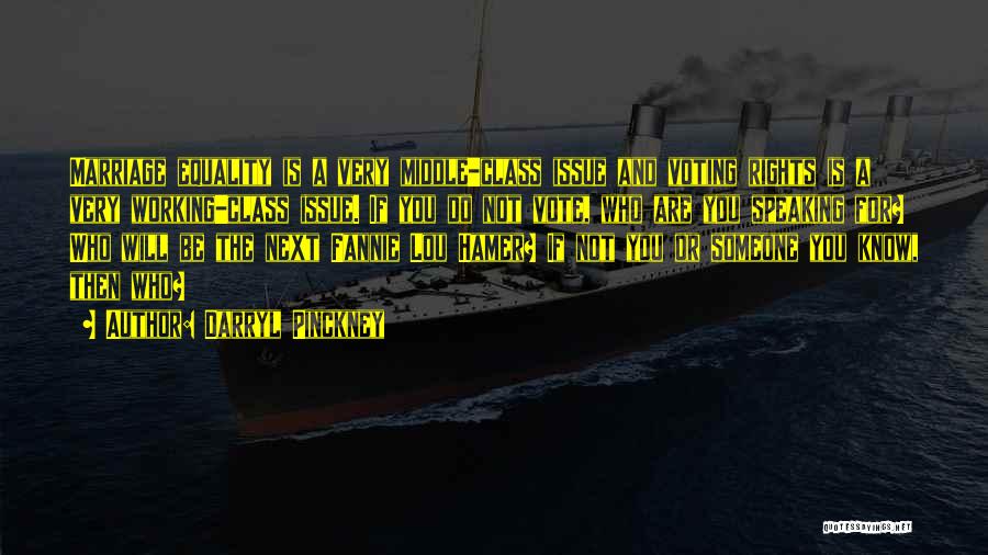 Darryl Pinckney Quotes: Marriage Equality Is A Very Middle-class Issue And Voting Rights Is A Very Working-class Issue. If You Do Not Vote,