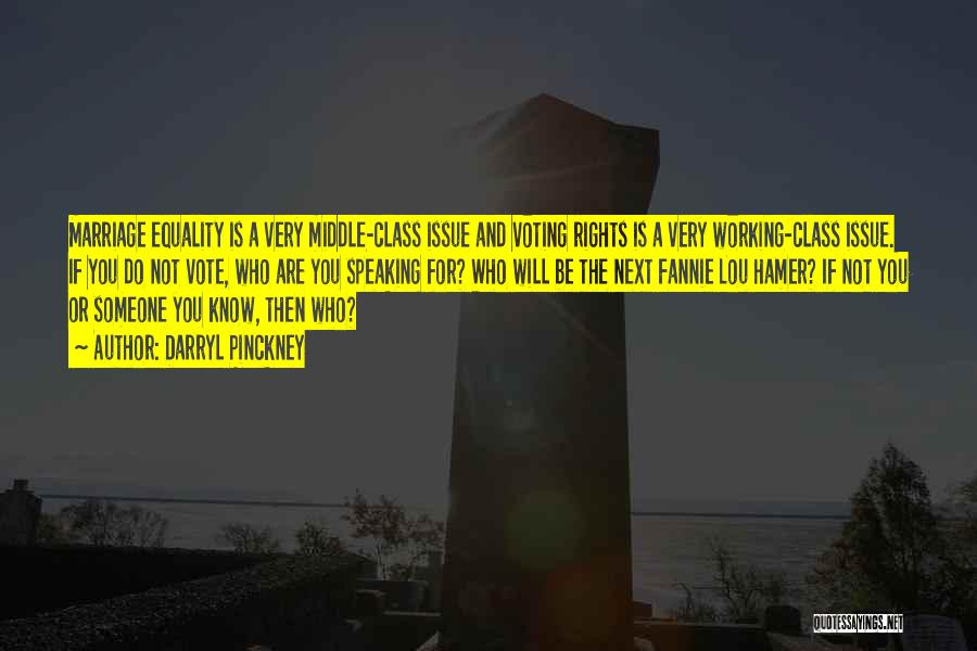 Darryl Pinckney Quotes: Marriage Equality Is A Very Middle-class Issue And Voting Rights Is A Very Working-class Issue. If You Do Not Vote,