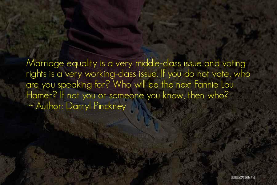 Darryl Pinckney Quotes: Marriage Equality Is A Very Middle-class Issue And Voting Rights Is A Very Working-class Issue. If You Do Not Vote,