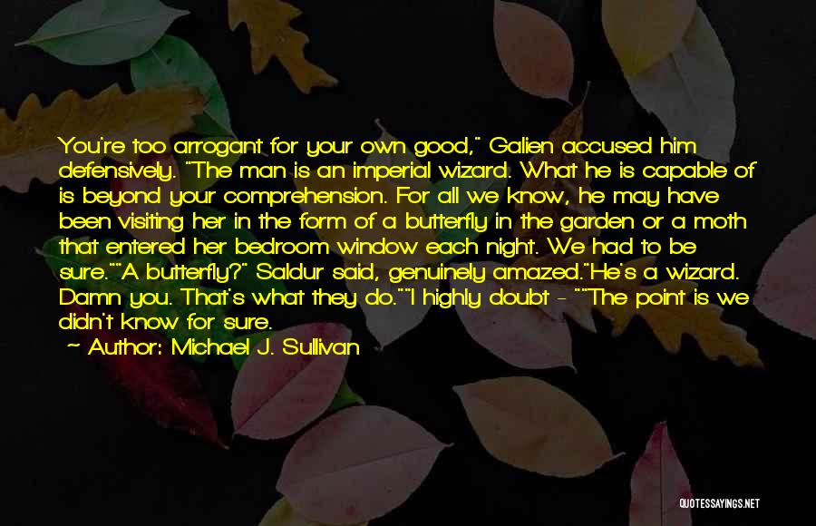 Michael J. Sullivan Quotes: You're Too Arrogant For Your Own Good, Galien Accused Him Defensively. The Man Is An Imperial Wizard. What He Is