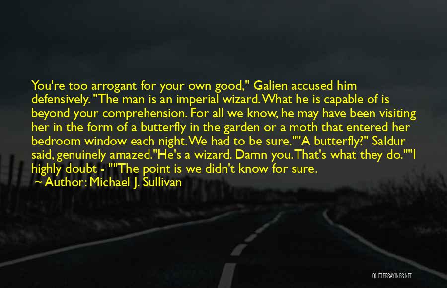 Michael J. Sullivan Quotes: You're Too Arrogant For Your Own Good, Galien Accused Him Defensively. The Man Is An Imperial Wizard. What He Is