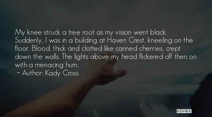 Kady Cross Quotes: My Knee Struck A Tree Root As My Vision Went Black. Suddenly, I Was In A Building At Haven Crest,