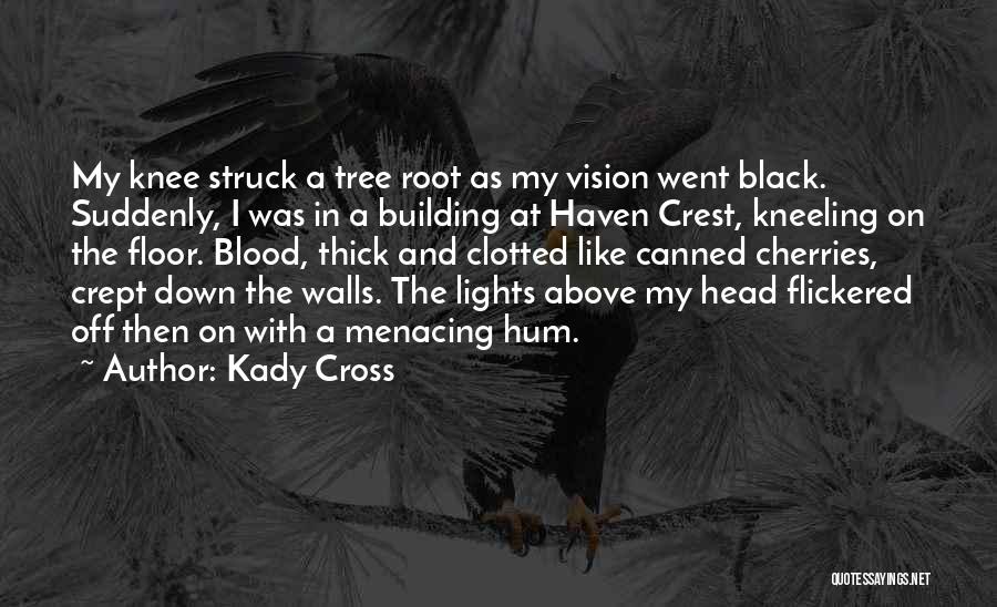 Kady Cross Quotes: My Knee Struck A Tree Root As My Vision Went Black. Suddenly, I Was In A Building At Haven Crest,