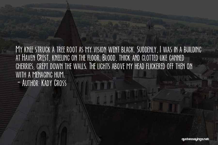 Kady Cross Quotes: My Knee Struck A Tree Root As My Vision Went Black. Suddenly, I Was In A Building At Haven Crest,