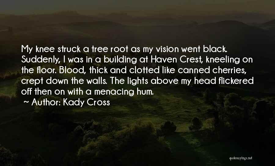 Kady Cross Quotes: My Knee Struck A Tree Root As My Vision Went Black. Suddenly, I Was In A Building At Haven Crest,