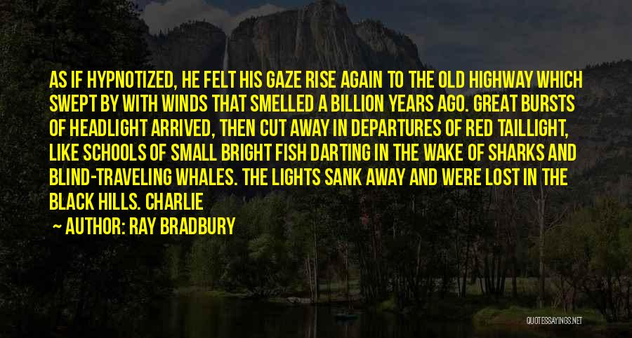 Ray Bradbury Quotes: As If Hypnotized, He Felt His Gaze Rise Again To The Old Highway Which Swept By With Winds That Smelled