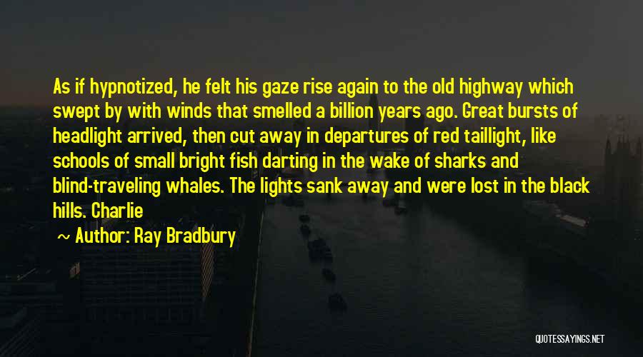 Ray Bradbury Quotes: As If Hypnotized, He Felt His Gaze Rise Again To The Old Highway Which Swept By With Winds That Smelled