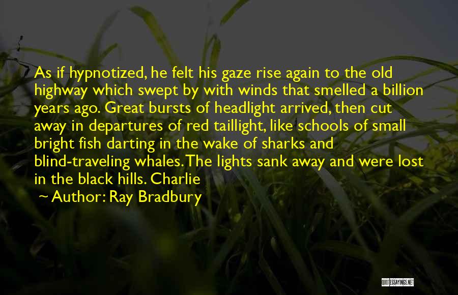 Ray Bradbury Quotes: As If Hypnotized, He Felt His Gaze Rise Again To The Old Highway Which Swept By With Winds That Smelled