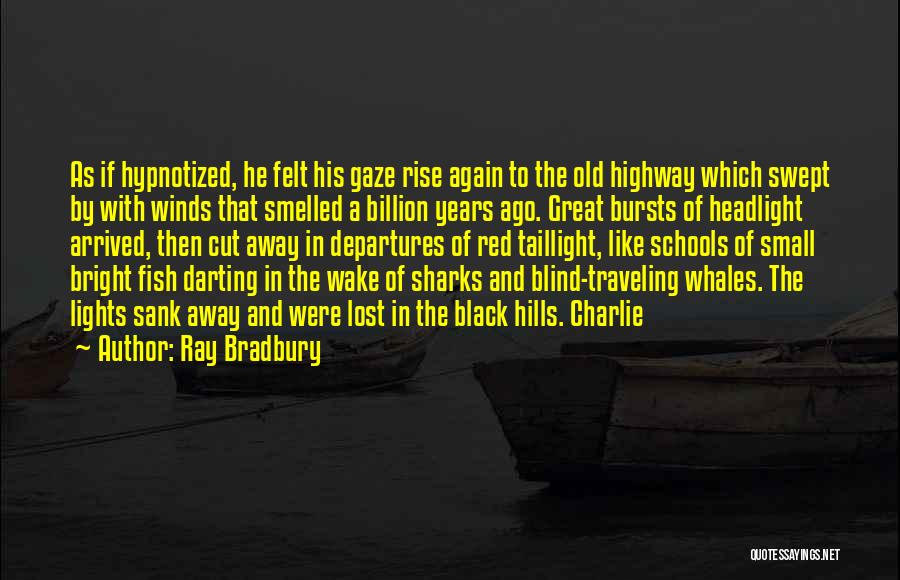 Ray Bradbury Quotes: As If Hypnotized, He Felt His Gaze Rise Again To The Old Highway Which Swept By With Winds That Smelled