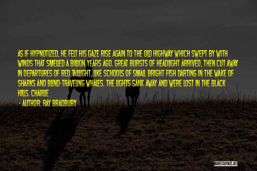 Ray Bradbury Quotes: As If Hypnotized, He Felt His Gaze Rise Again To The Old Highway Which Swept By With Winds That Smelled