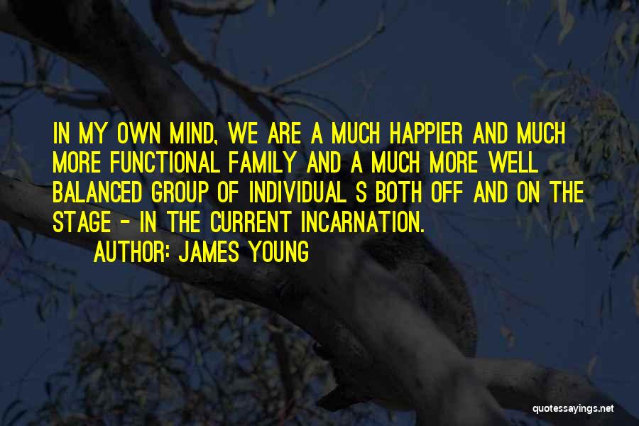 James Young Quotes: In My Own Mind, We Are A Much Happier And Much More Functional Family And A Much More Well Balanced