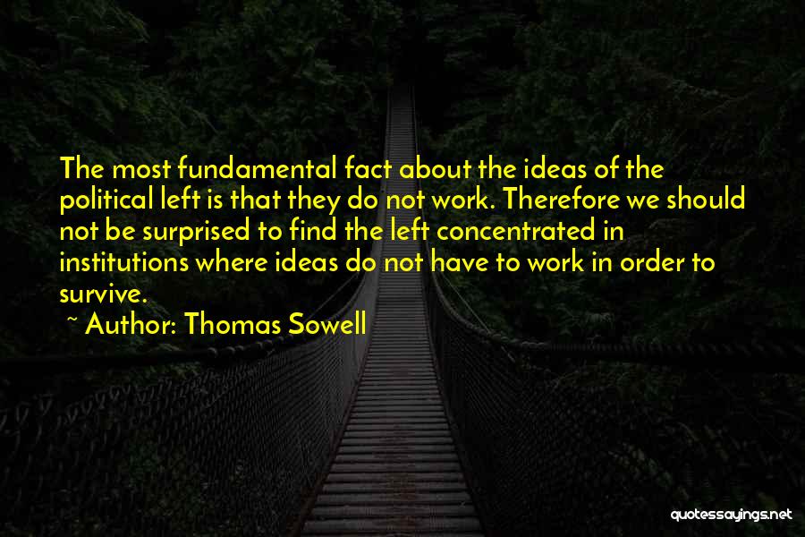 Thomas Sowell Quotes: The Most Fundamental Fact About The Ideas Of The Political Left Is That They Do Not Work. Therefore We Should