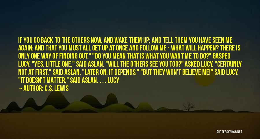 C.S. Lewis Quotes: If You Go Back To The Others Now, And Wake Them Up; And Tell Them You Have Seen Me Again;