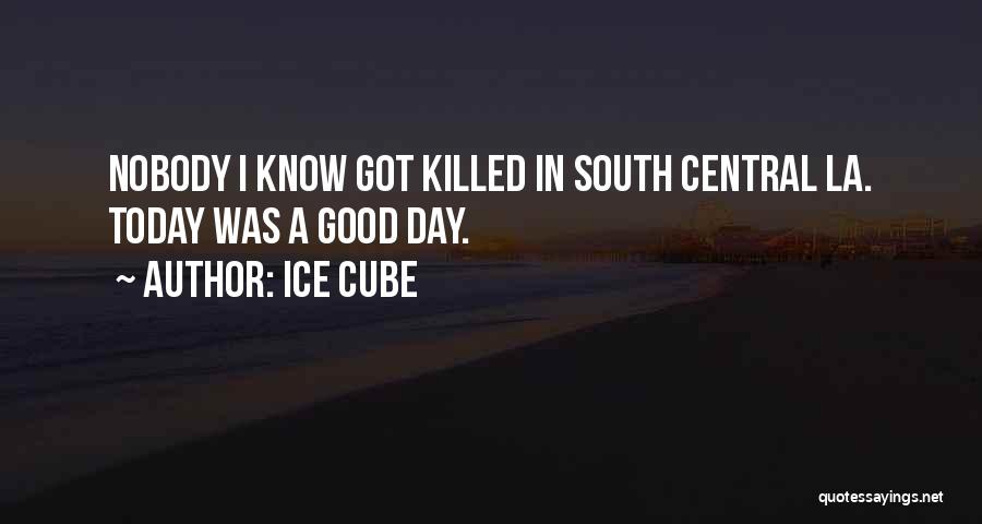 Ice Cube Quotes: Nobody I Know Got Killed In South Central La. Today Was A Good Day.