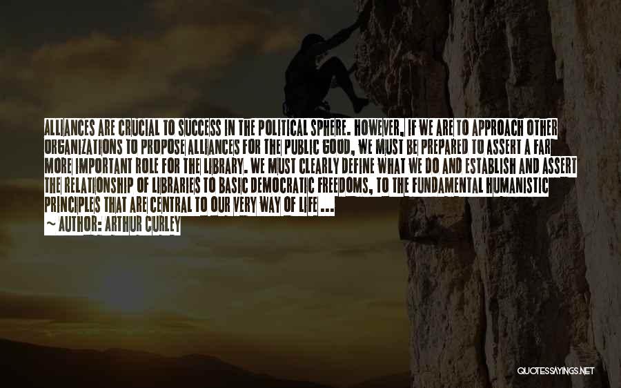 Arthur Curley Quotes: Alliances Are Crucial To Success In The Political Sphere. However, If We Are To Approach Other Organizations To Propose Alliances