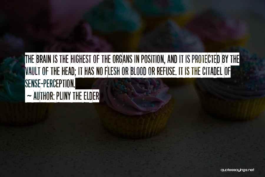 Pliny The Elder Quotes: The Brain Is The Highest Of The Organs In Position, And It Is Protected By The Vault Of The Head;